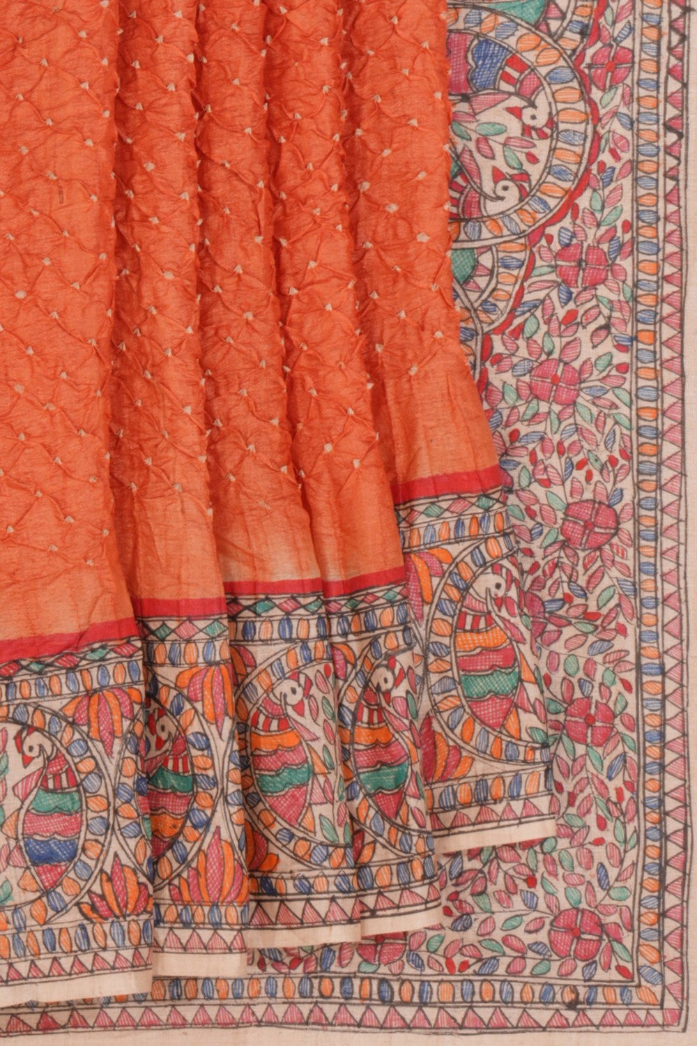 Bandhani Orange Saree