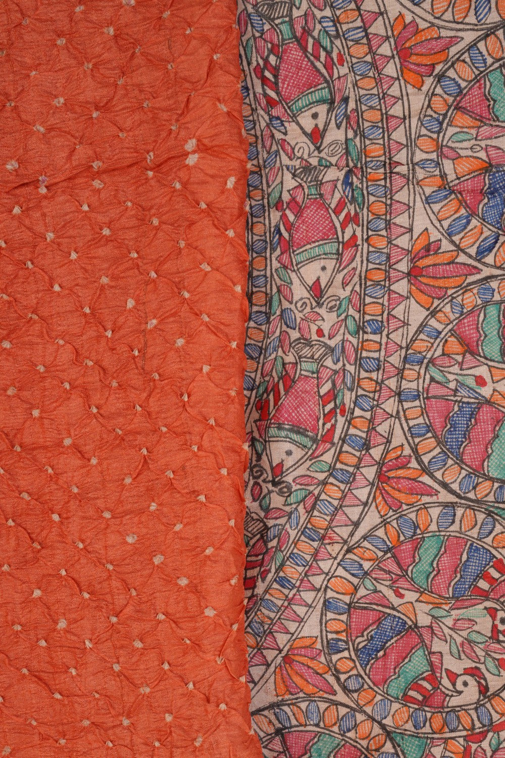 Bandhani Orange Saree