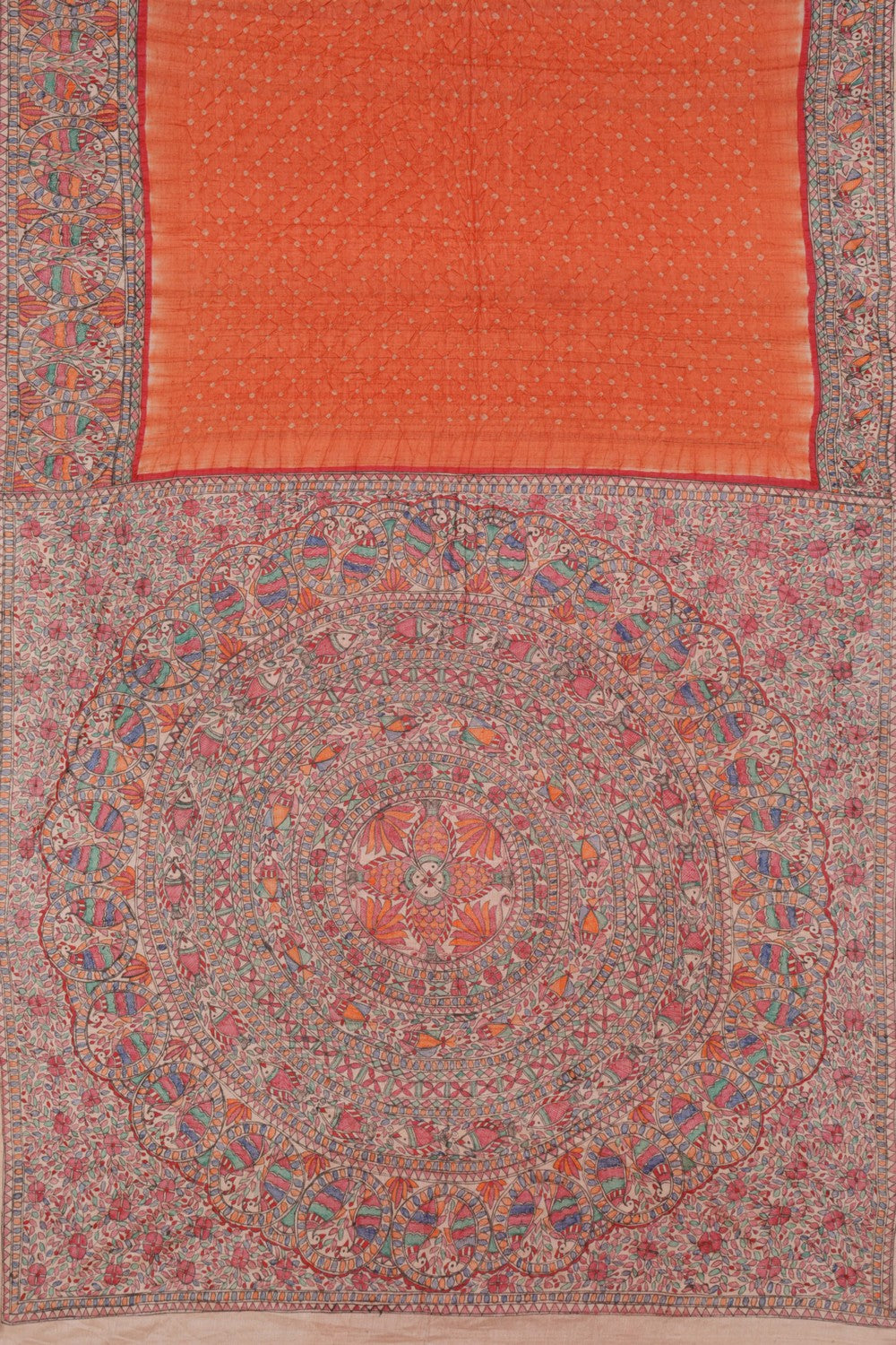 Bandhani Orange Saree