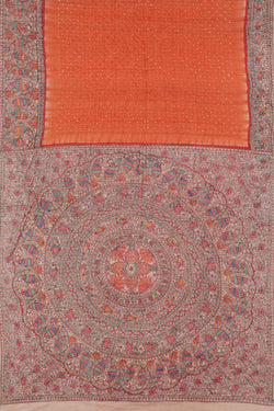 Image of Bandhani Orange Saree