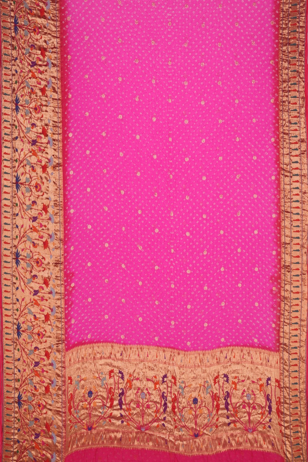 Kota Bandhani Pink Saree