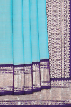 Image of Arani Silk Turquoise Blue Saree