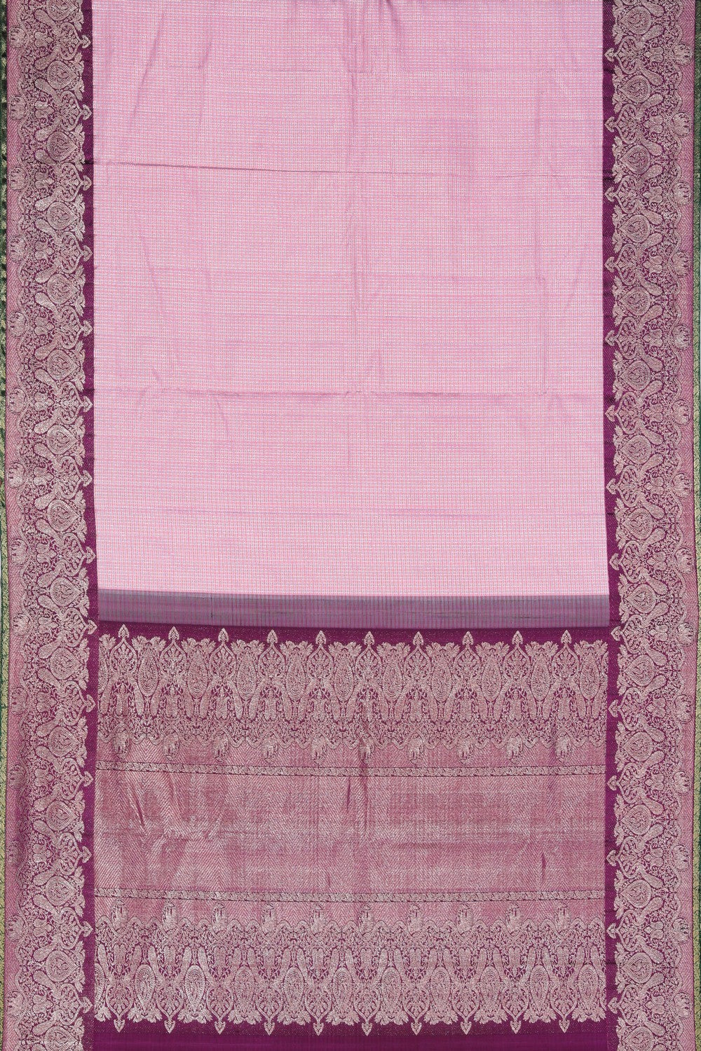 Arani Silk Check Pattern Pink Saree