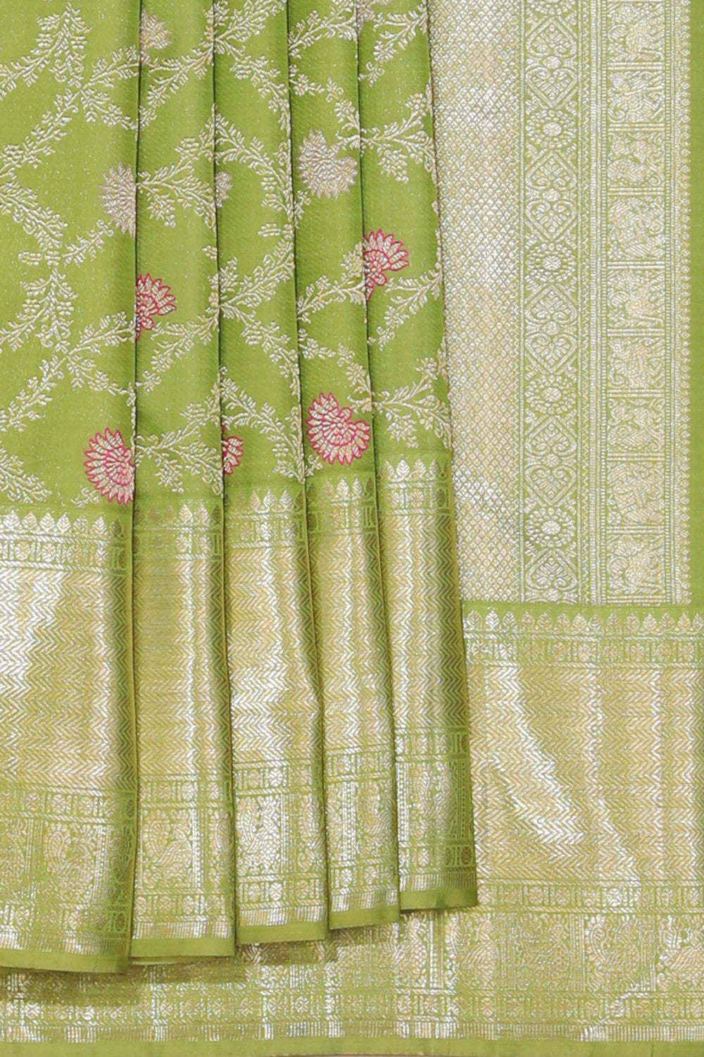 Arani Silk Brocade Mint-Green Saree