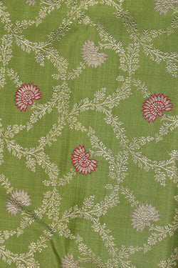 Image of Arani Silk Brocade Mint-Green Saree