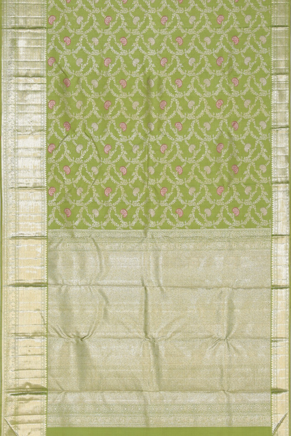 Arani Silk Brocade Mint-Green Saree