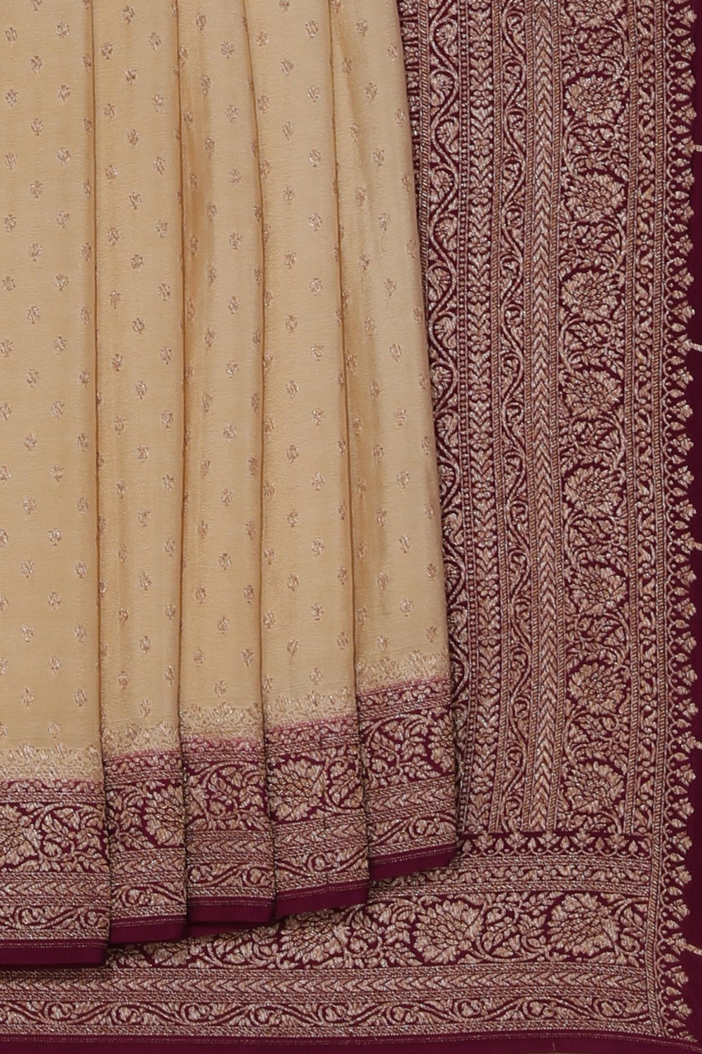 Banarasi Crepe Silk Off-White Saree