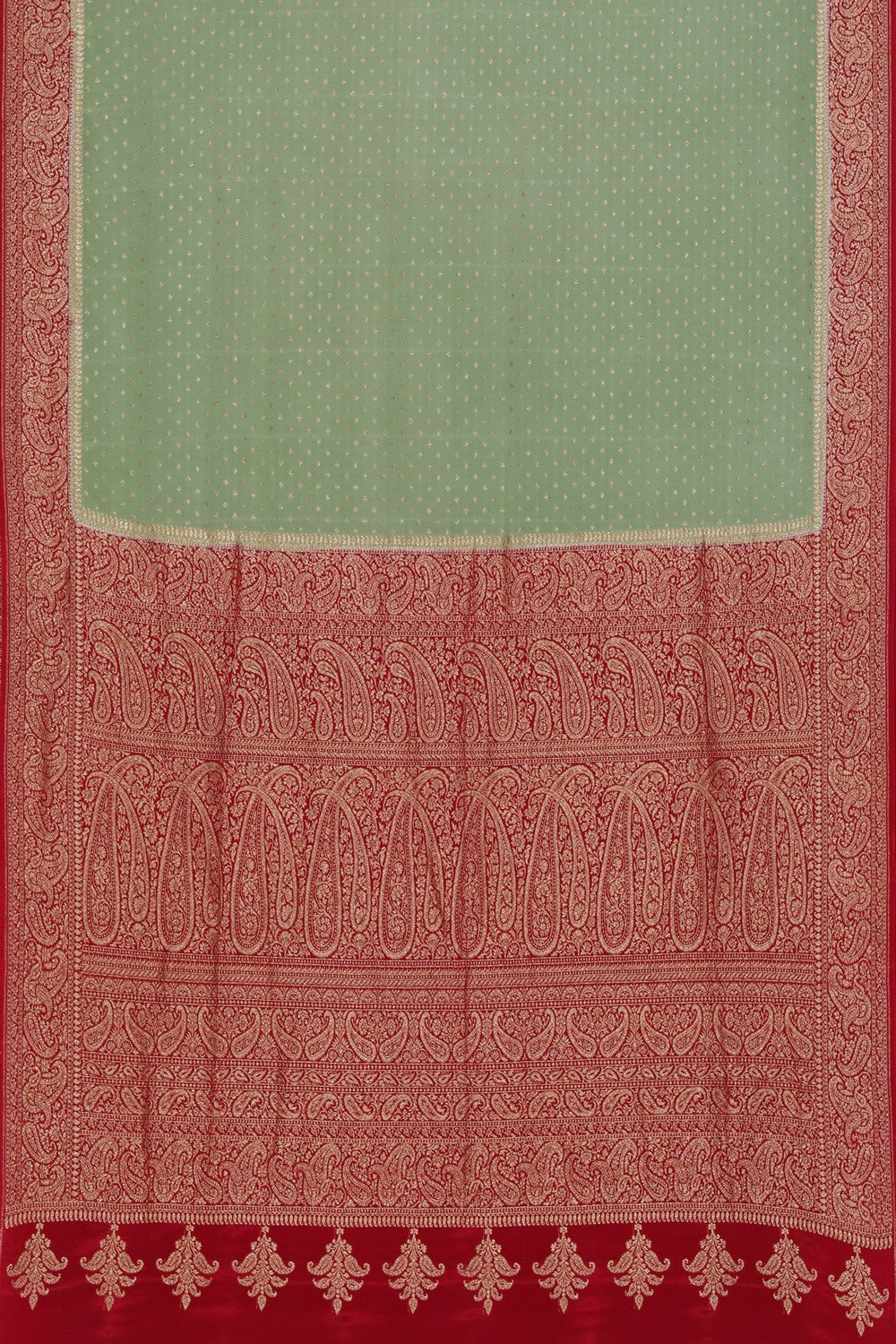 Banarasi Crepe Silk Sage Green Saree