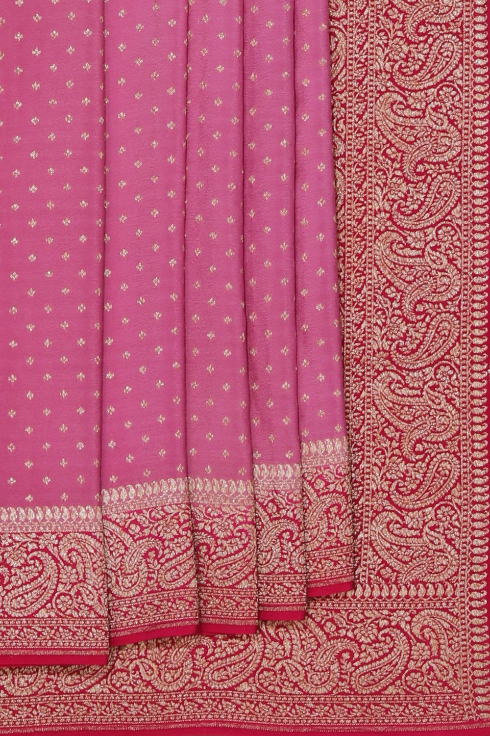 Banarasi Crepe Silk Lavender Pink Saree