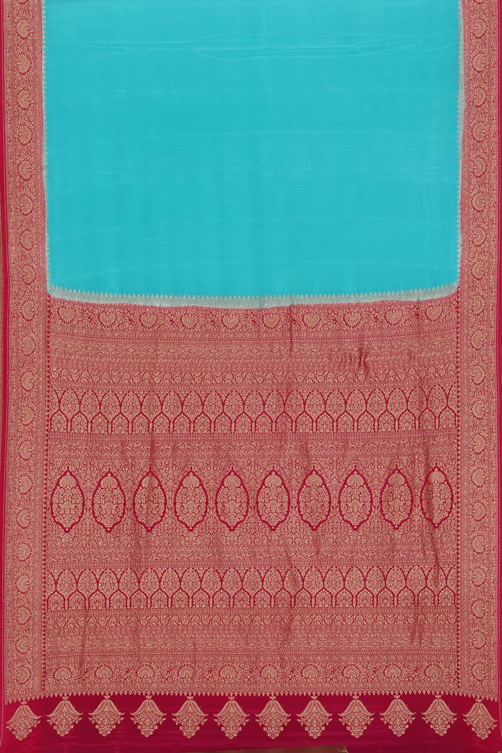 Banarasi Crepe Silk Sea Green Saree