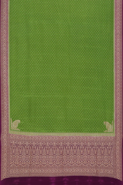 Image of Banarasi Crepe Silk Green Saree