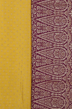 Image of Banarasi Crepe Silk Yellow Saree