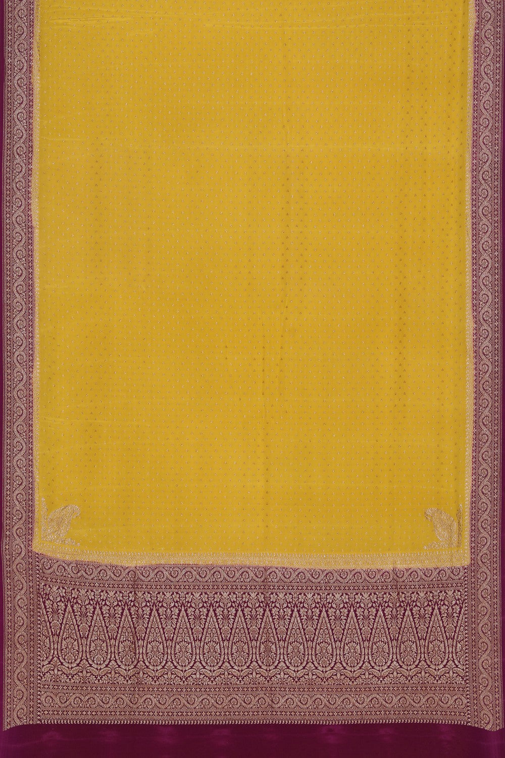 Banarasi Crepe Silk Yellow Saree