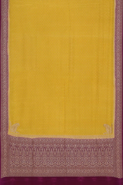 Image of Banarasi Crepe Silk Yellow Saree