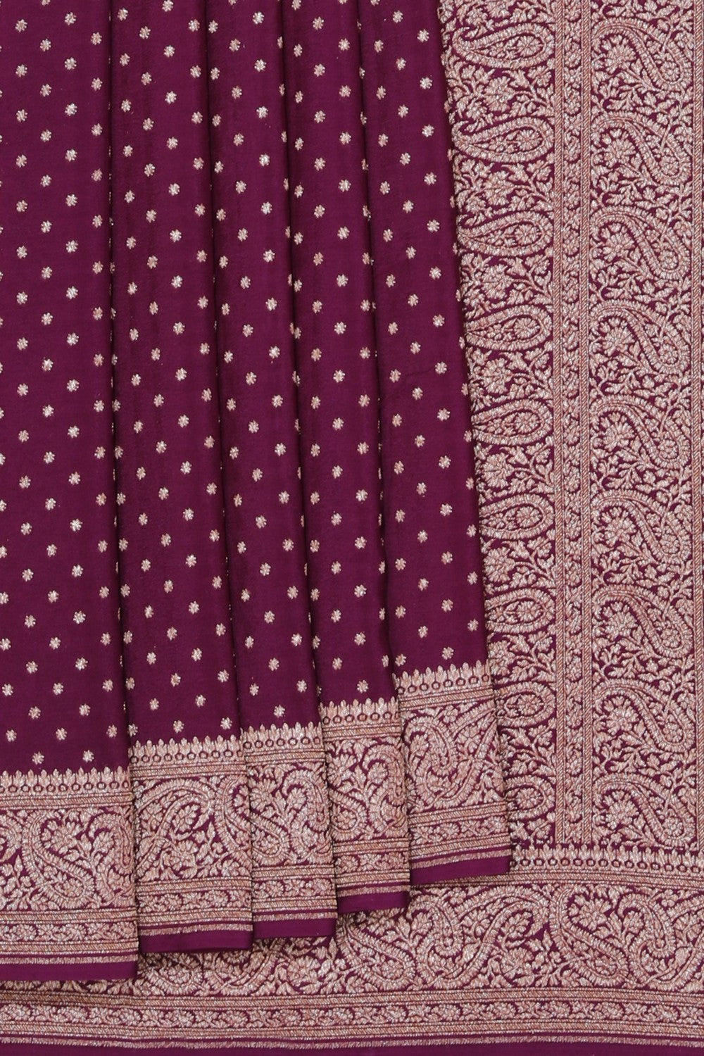 Banarasi Crepe Silk Purple Saree