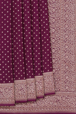 Image of Banarasi Crepe Silk Purple Saree