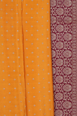 Image of Banarasi Crepe Silk Mustard Saree