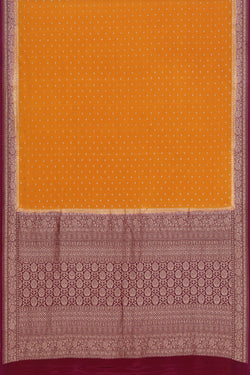 Image of Banarasi Crepe Silk Mustard Saree