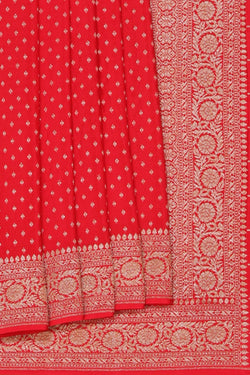 Image of Banarasi Crepe Silk Red Saree