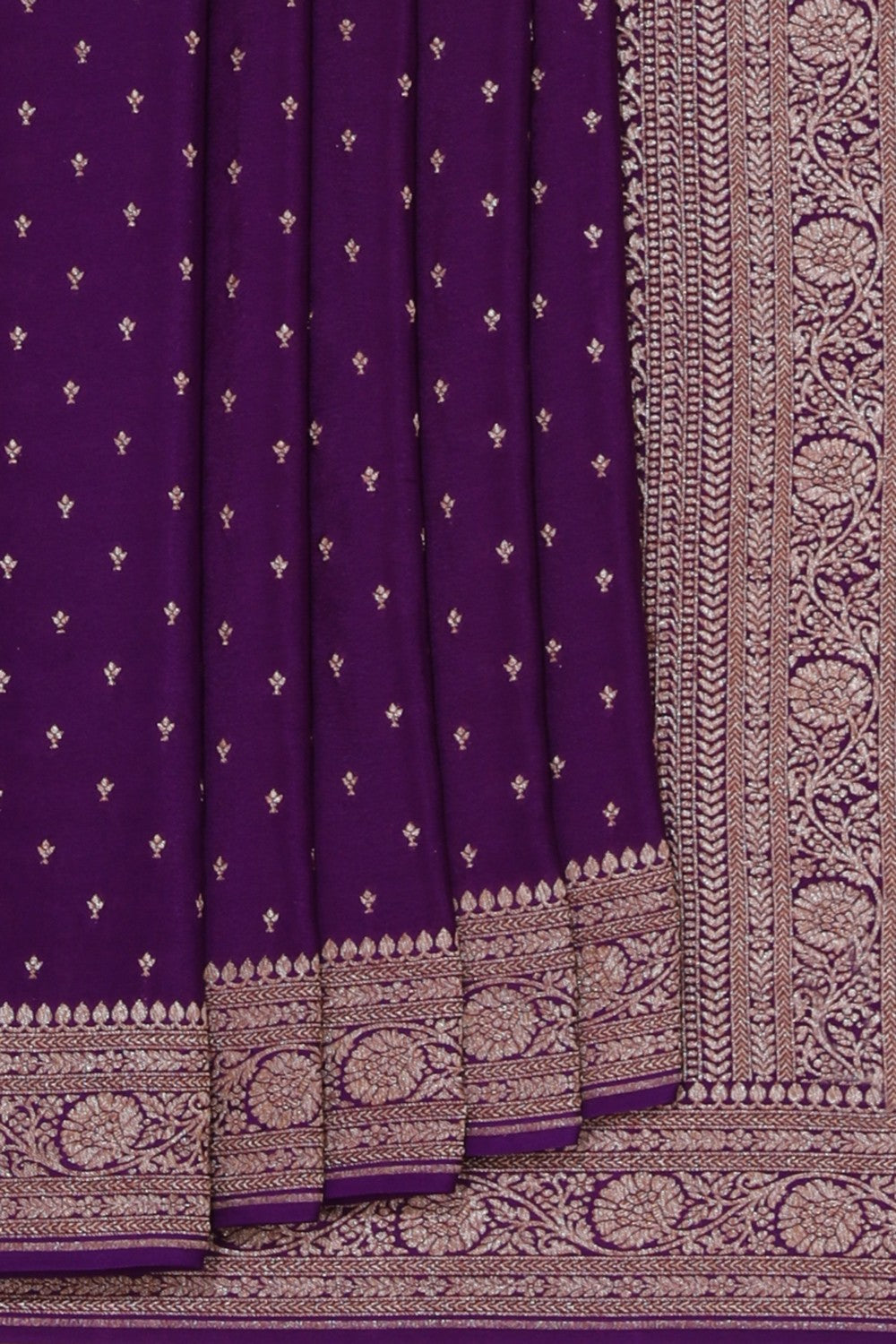 Banarasi Crepe Silk Violet Saree