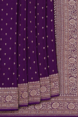 Image of Banarasi Crepe Silk Violet Saree