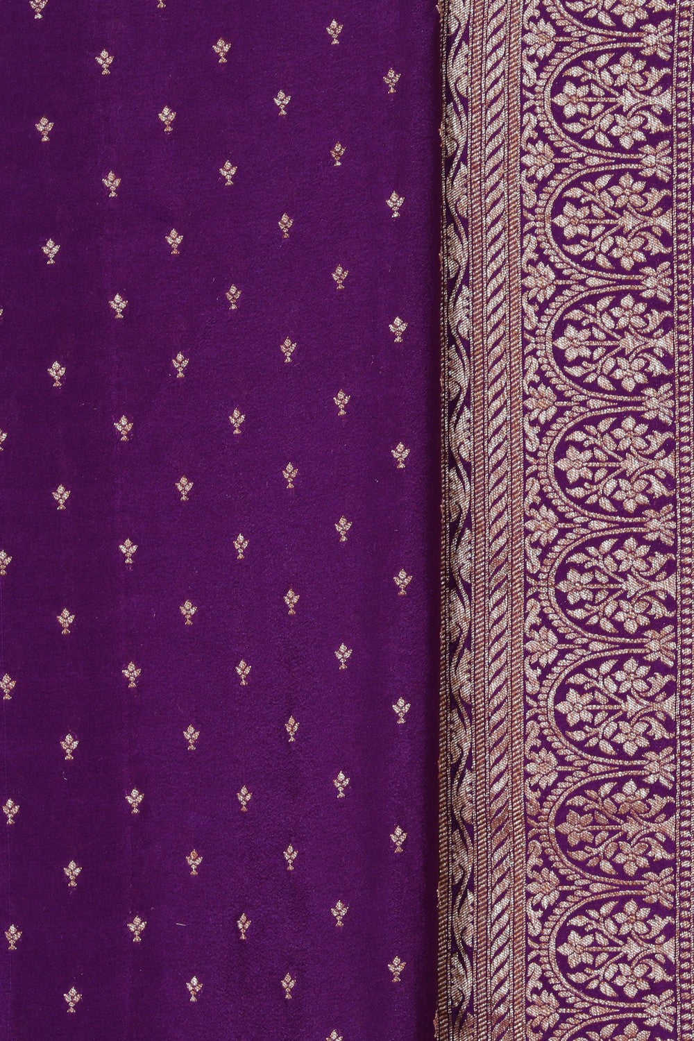 Banarasi Crepe Silk Violet Saree