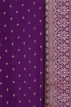 Image of Banarasi Crepe Silk Violet Saree