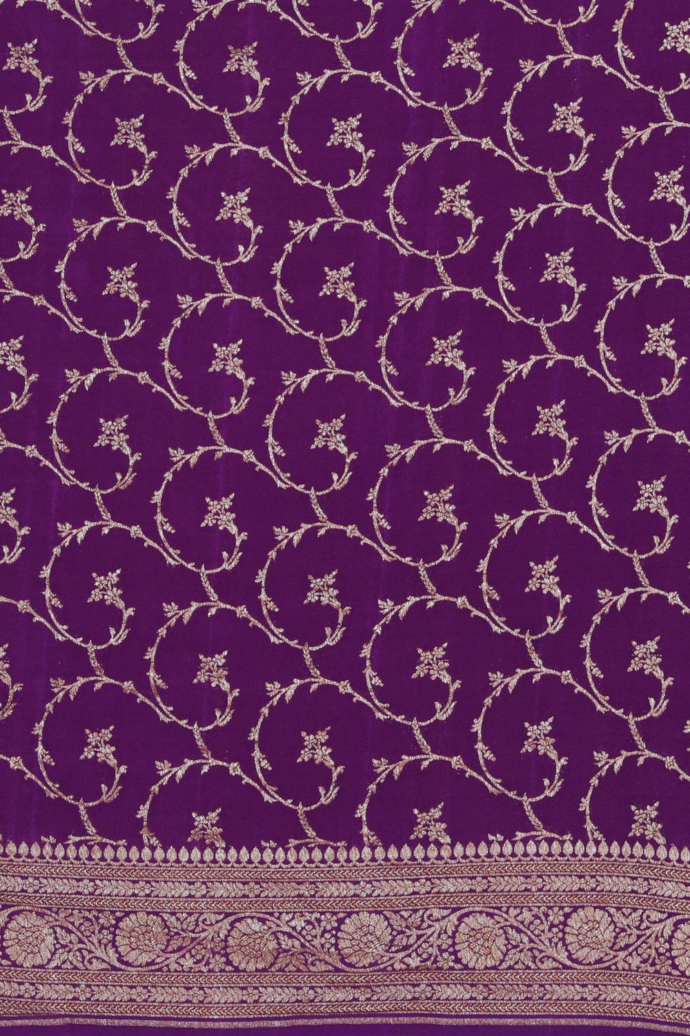 Banarasi Crepe Silk Violet Saree