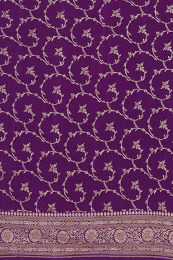 Image of Banarasi Crepe Silk Violet Saree