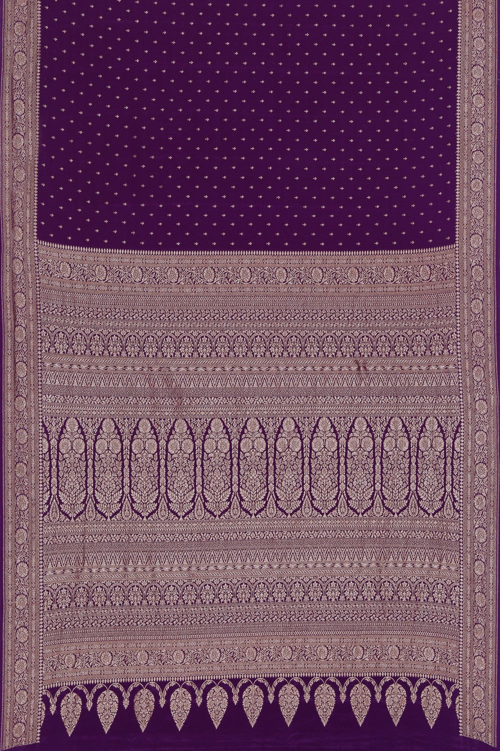 Banarasi Crepe Silk Violet Saree