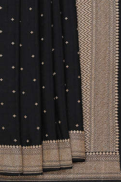 Image of Banarasi Crepe Silk Black Saree