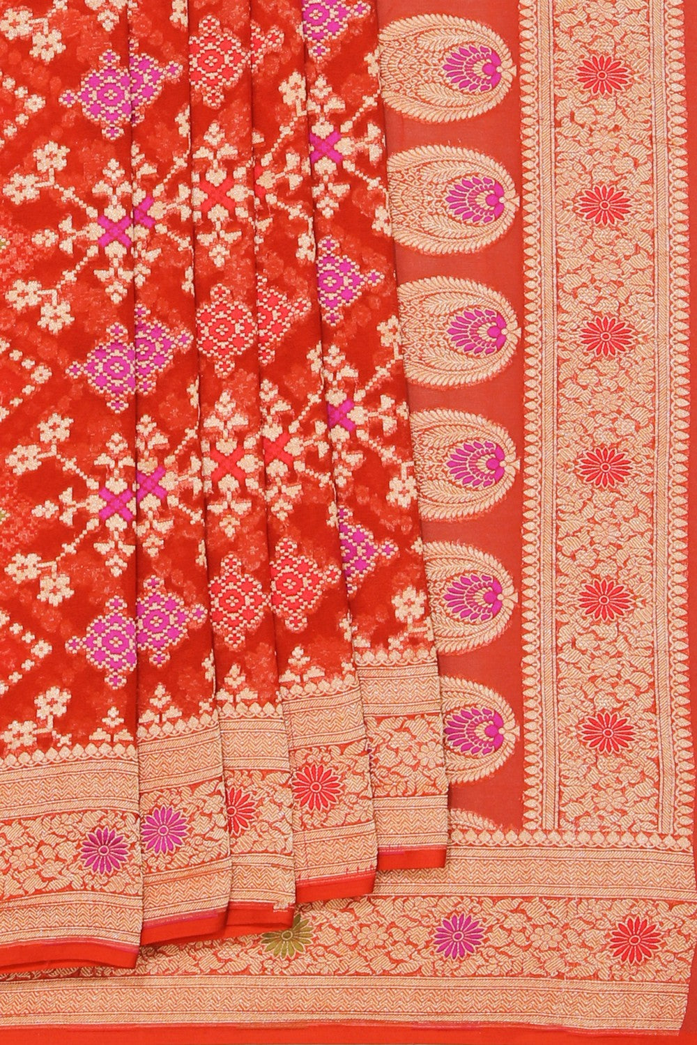 Banarasi Orange Saree