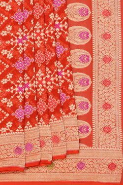 Image of Banarasi Orange Saree