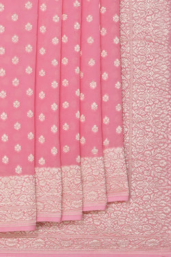 Image of Banarasi Georgette Pink Saree