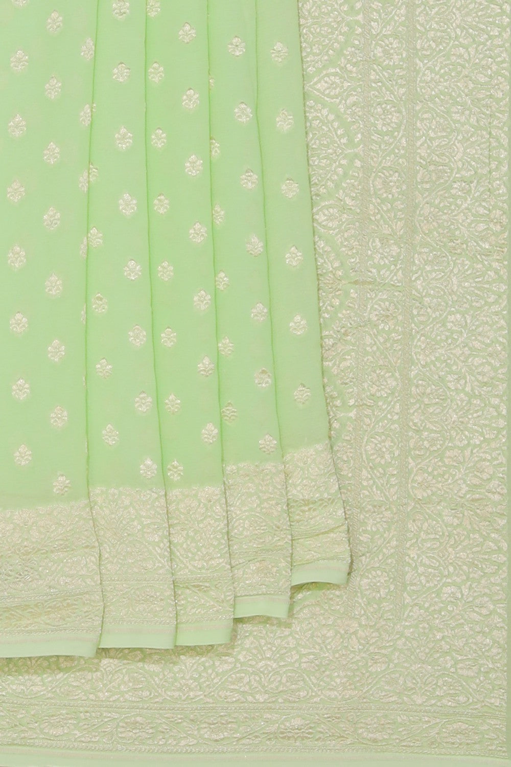 Image of Banarasi Georgette Vibrant Green Saree