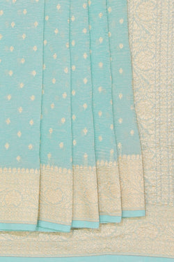 Image of Banarasi Georgette Aqua Green Saree