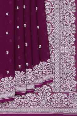 Image of Banarasi Georgette Purple Saree