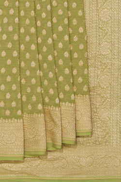 Image of Banarasi Georgette Sage Green Saree