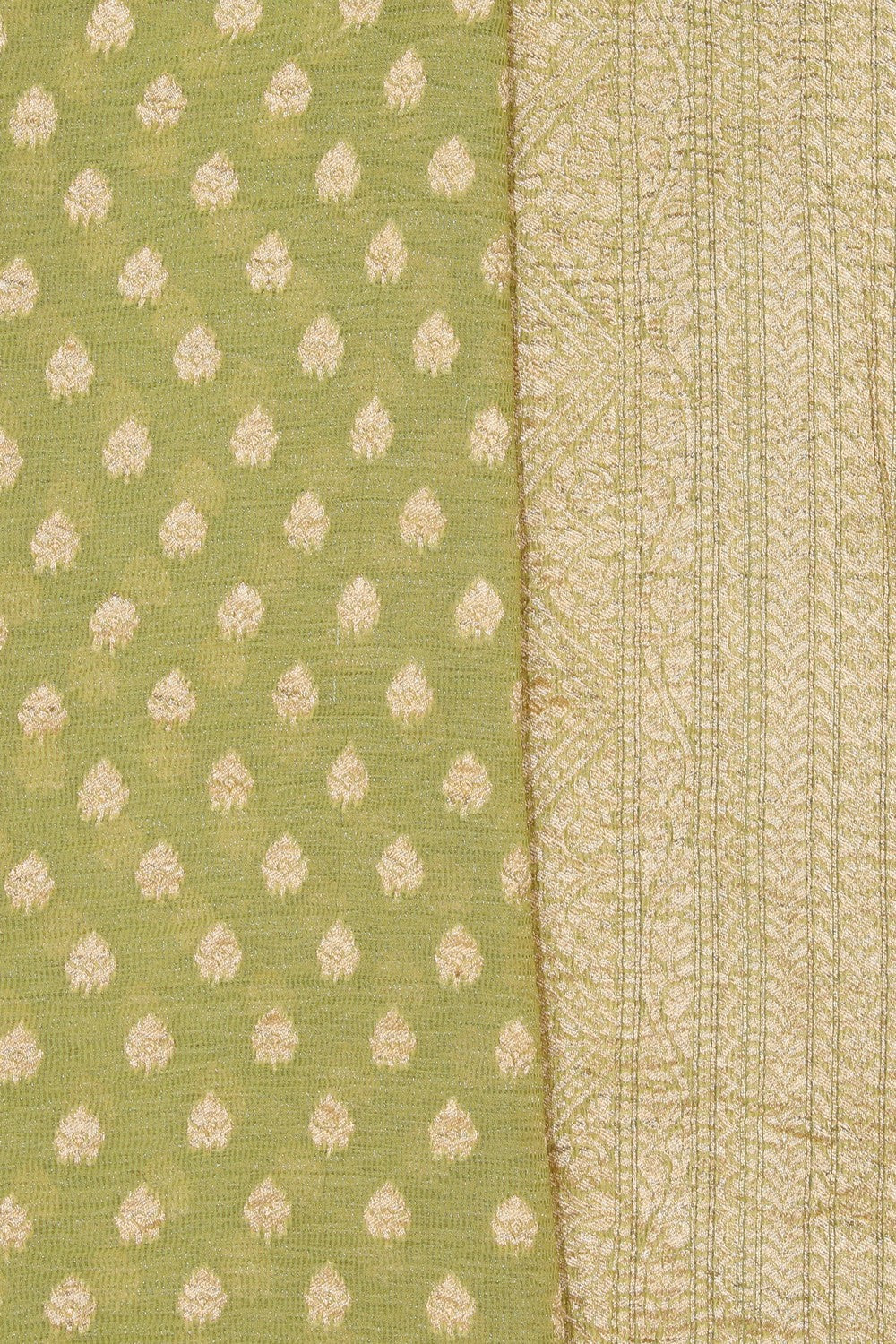 Image of Banarasi Georgette Sage Green Saree