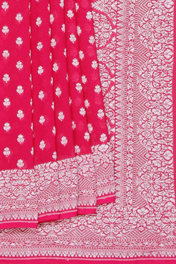 Image of Banarasi Georgette Pink Saree