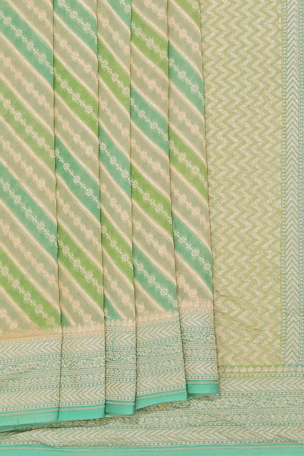 Banarasi Chiffon Aqua Green Saree