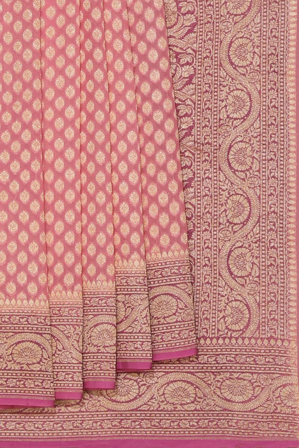 Banarasi Coral Peach Saree