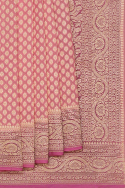 Image of Banarasi Coral Peach Saree