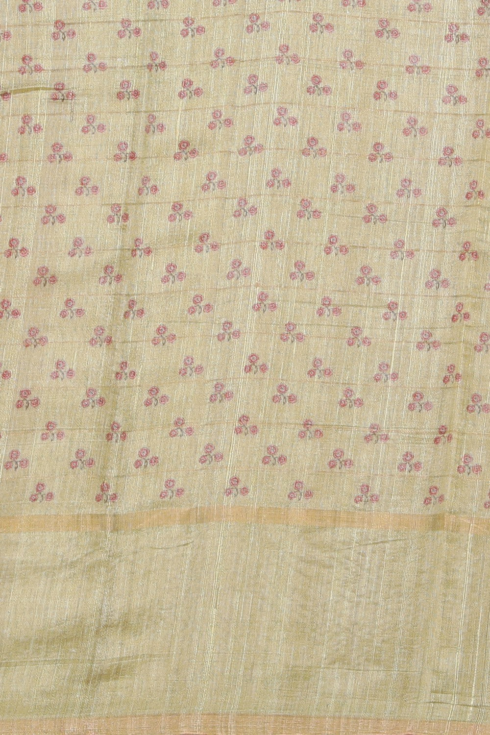 Bhagalpur Tussar Silk Beige Saree