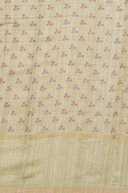 Image of Bhagalpur Tussar Silk Beige Saree