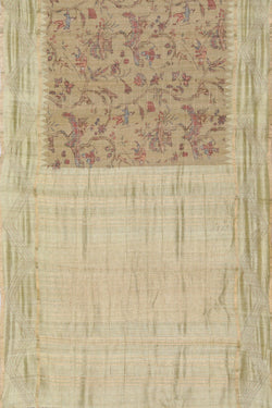 Image of Bhagalpur Tussar Silk Beige Saree