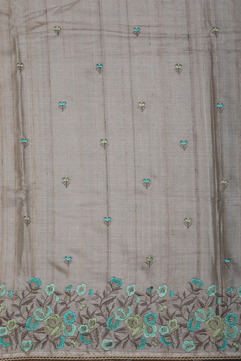 Bhagalpur Tussar Silk Embroidery Saree