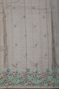 Image of Bhagalpur Tussar Silk Embroidery Saree