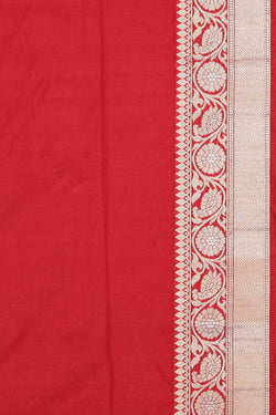 Image of Banarasi Katan Silk Red Saree