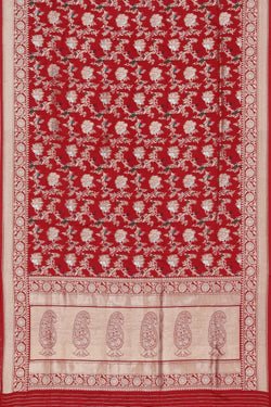 Image of Banarasi Katan Silk Red Saree